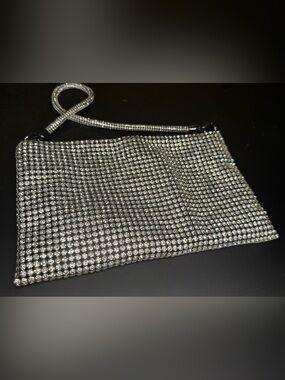 Prong Set Crystal Rhinestone Purse Evening Bag Shimmer Wedding Prom Vera Wang
